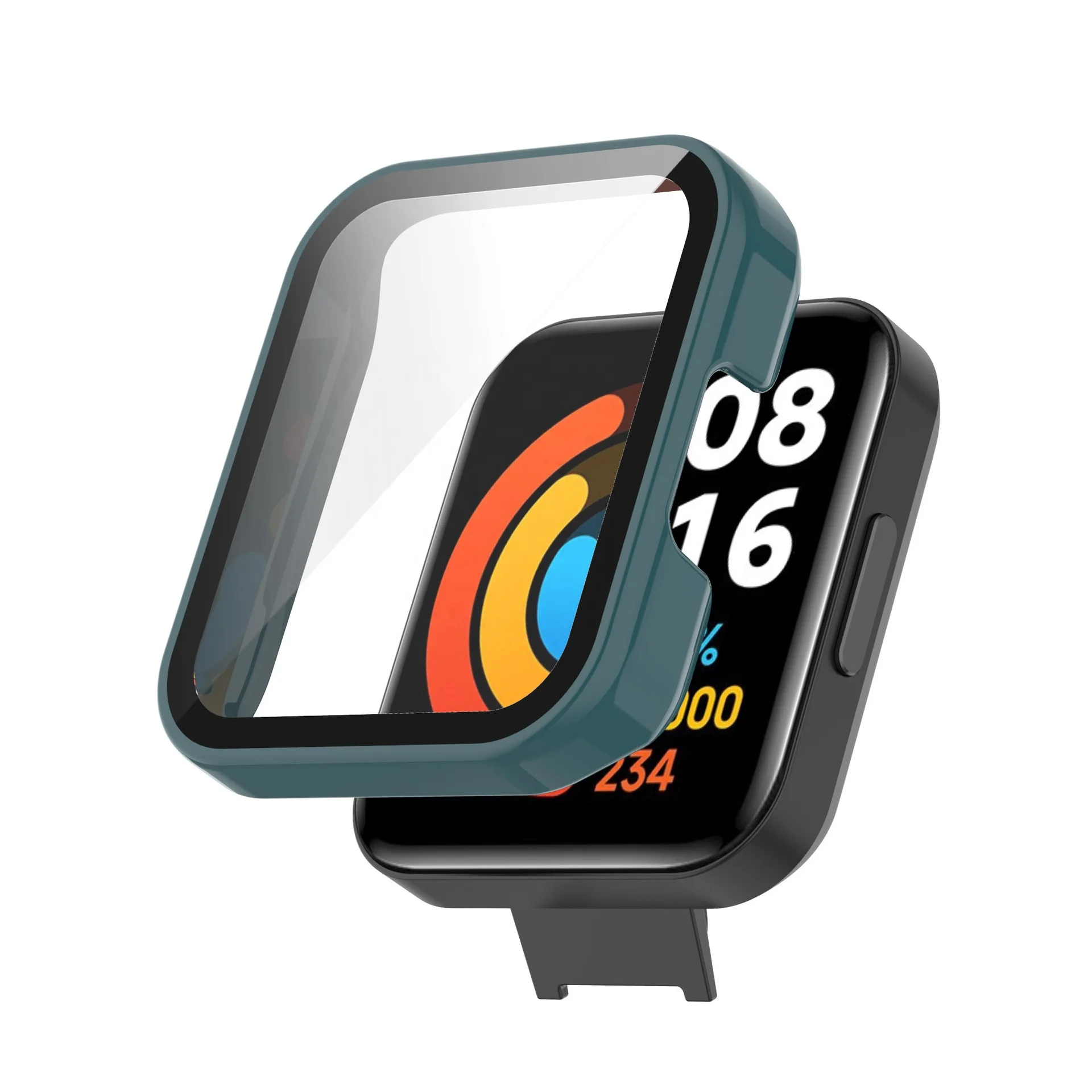 

New Arrival Luxury Design 2 in 1 Tempered glass and Hard PC Protective Soft TPU Watch Case for Redmi watch 2 Redmi Horloge 2, Multiple colors
