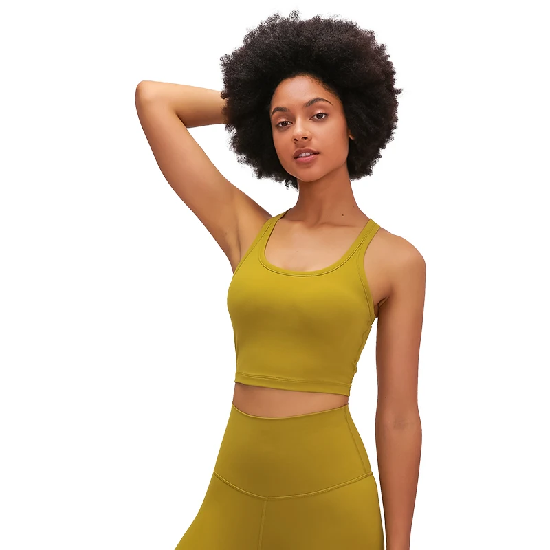 

2021 spring and summer new yoga vest women's skin-friendly training fitness shockproof sports breathable yoga bra, Pink,yellow,black,white,grey,etc