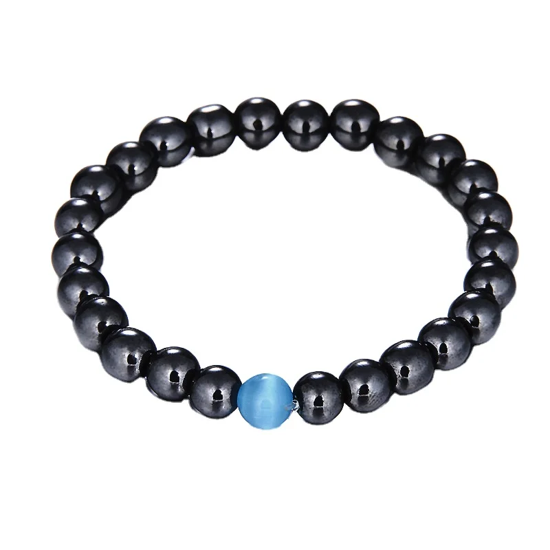 

Healing Energy Beads Stretch Cat Eye Stones Opal Hand 8mm Natural Expandable Bracelet Steel Ball Magnetic Hematite Bead Bracelet