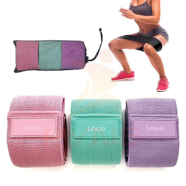 

New Design Custom Logo Yoga Band Body Resistance Bands Set Exercise Bands Of 3, Green,pink,grey,white,black