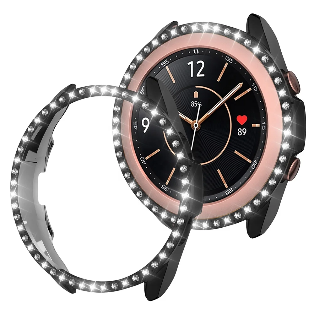 

Samsung Galaxy Watch 3 45mm Hard Diamond Case, Bling Crystal Diamonds Protective Cover PC Frame for Samsung Galaxy Watch 3 45mm, Optional