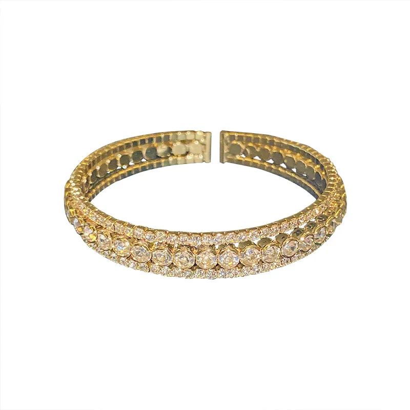 

Fashion crystal tennis bracelet gold plated