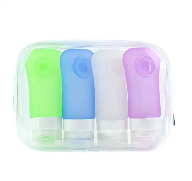 

Refillable Travel Set Mini Silicone Bottle Containers Leakproof Travel Accessories Toiletries And Camping Accessories, Customized color