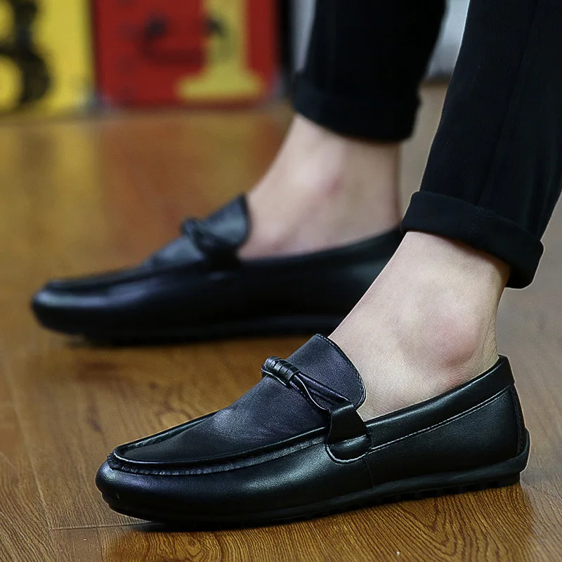 

Men shoes loafer casual leather party wear genuine leather dress shoes for men, 4 colors