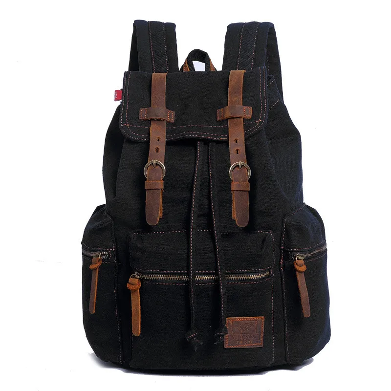 

Hot Sale Vintage Canvas Travel Backpack Rucksack For Men Outdoor Laptop Backpack