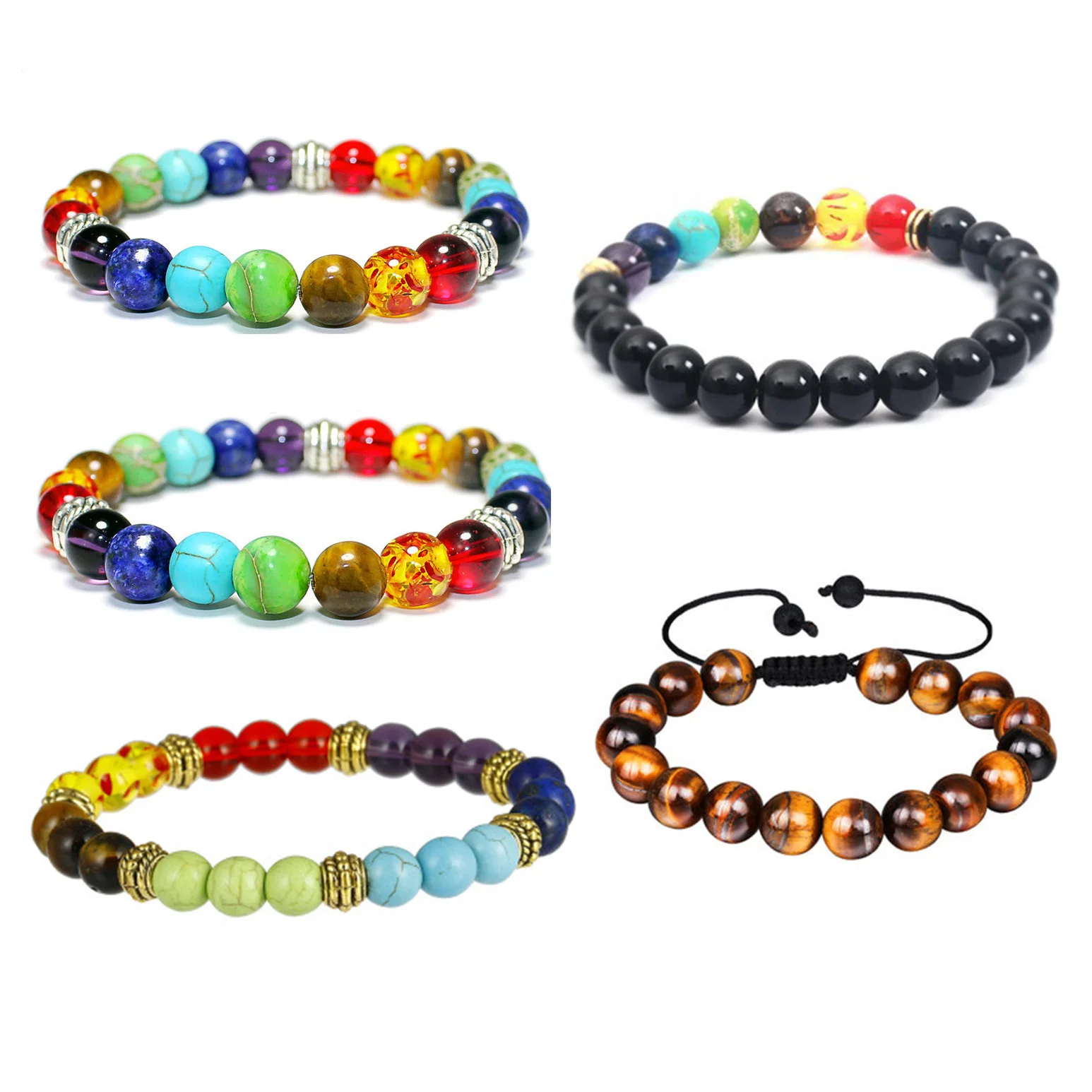 

Factory Bracelet Chakra Colorful Volcanic Stone Agate Zodiac Bracelet 8mm Yoga Energy Bead Bracelet fow Men Women