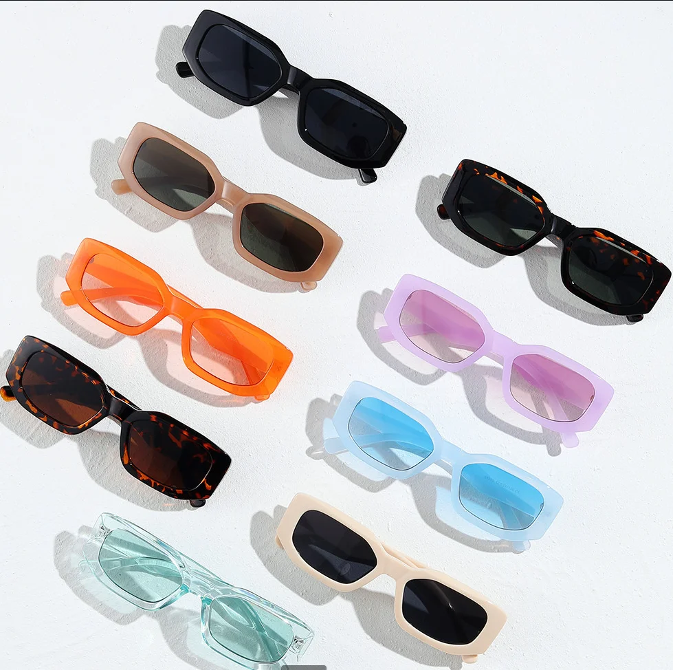 

Qmoon Square Sun Glasses Luxury Brand Sunglasses Travel Small Men Women Vintage Retro Rectangle Rectangle Sunglasses 2021