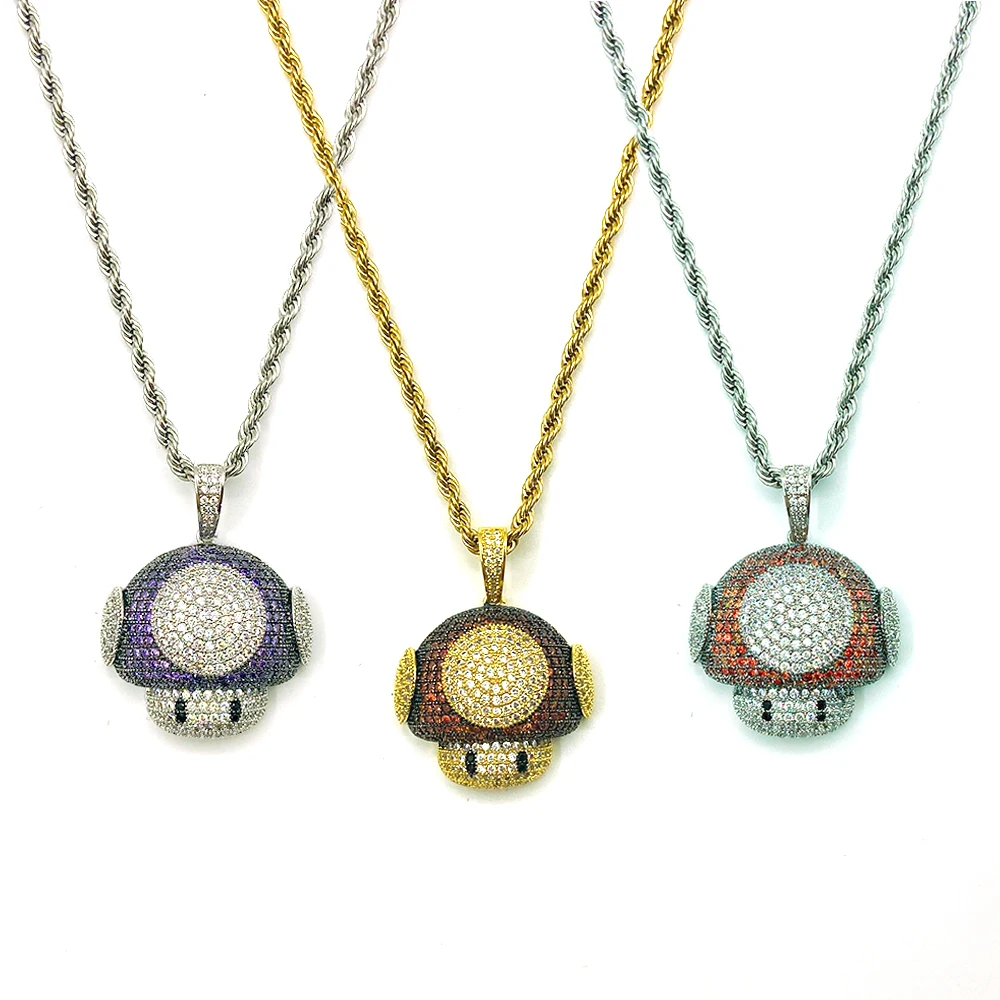 

Hip Hop Fashion Jewelry Gold Filled Iced Out Bling Colored Tortoise Charm Pendants for Necklace Women, Gold/silver