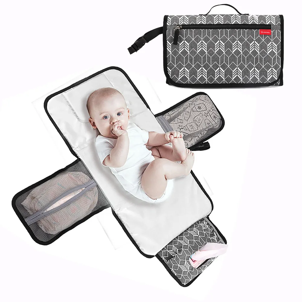 

Wholesale New 2 In 1 Baby Changing Mat Portable Multifunction Infant Waterproof Pad Cover Folding Diaper Bag