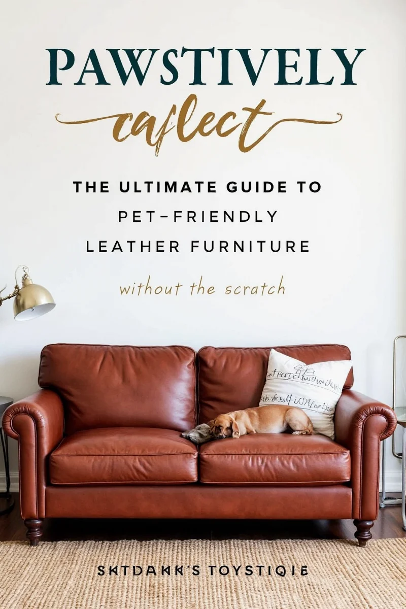 Before and after photos of a leather couch spot cleaned using a recommended leather care kit for pet owners.