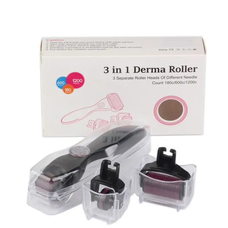 

3 in 1 Derma Roller Micro Needles Titanium Mezoroller Microneedle DR Pen Skin Care Treatment Microdermabrasion Roller 0.2/0.25mm