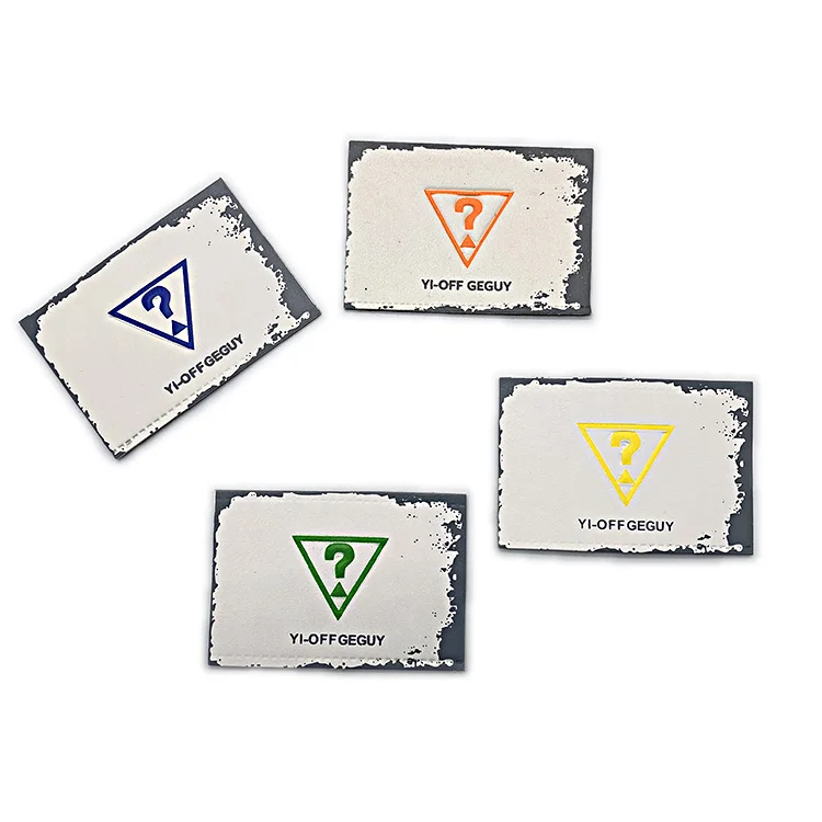 

High Quality Factory Custom Leather Logo Embossed Leather Label for jeans and clothing, Customized colors