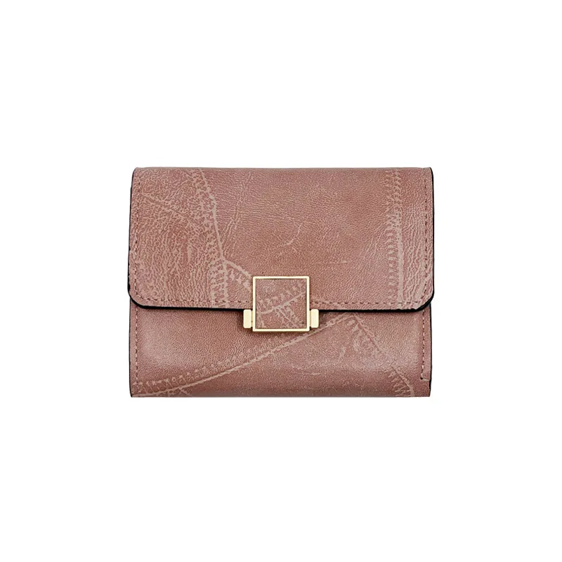 

New Women Wallets Short Wallet Ladies Buckle Hollow Leaf Purse Wallet Female Women Purse Card Holder Cartera Mujer, 3 colors