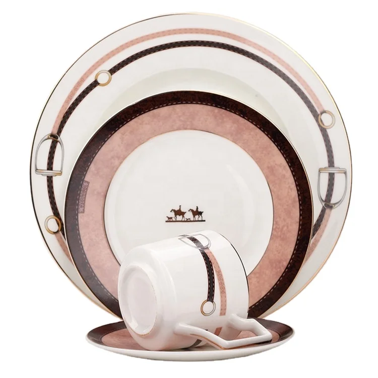 

Porcelain Chinese white charger Dinner plate set ceramic tableware