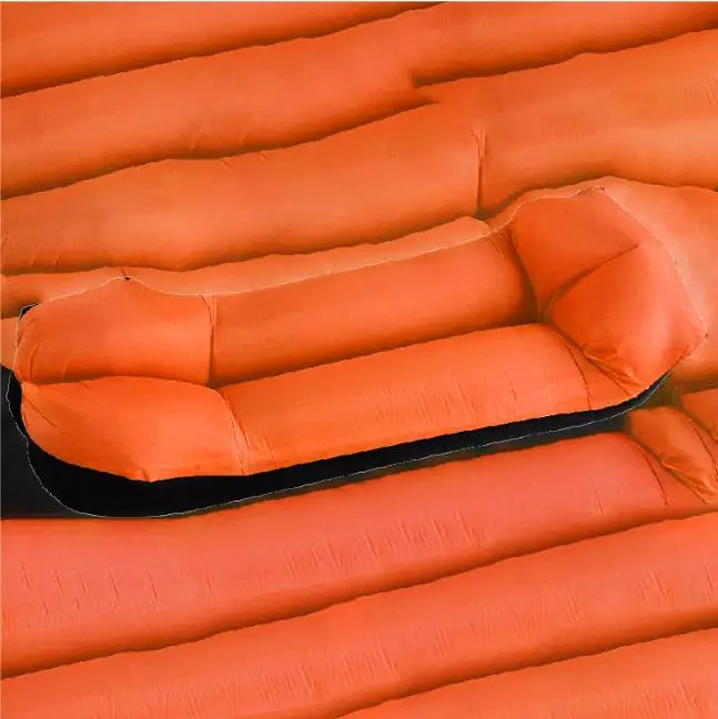 

2021 Amazon hot selling Outdoor Inflating Beach Lazy Lay Bag Sleeping Bag Camping Air Sofa with Pillow Lounge Air Bed, Black,grey,blue,purple,green,orange,pink,red