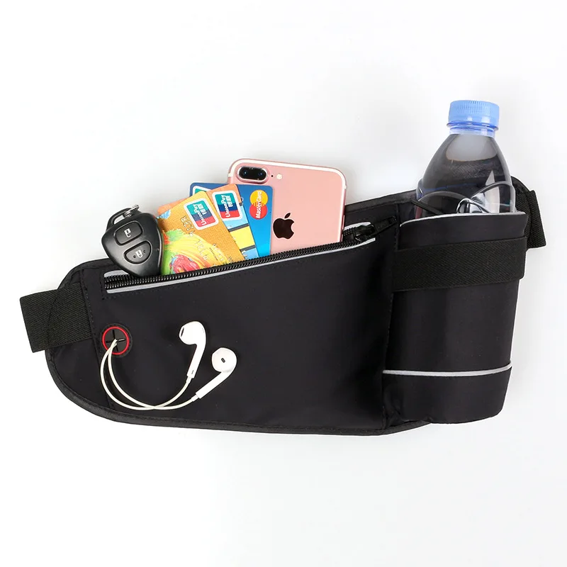 

SP1039 Fluorescent gym belt bag large capacity water bottle waist bag waterproof fanny pack waist bag for women men