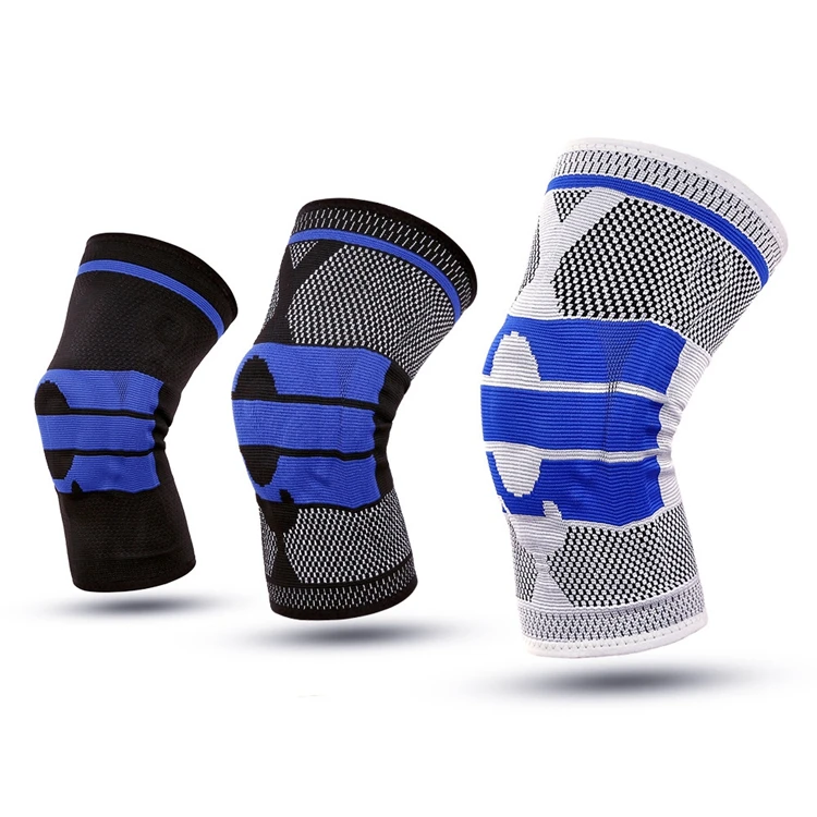 

compression protect wear knee sleeve support comfortable for sport users, Blue, grey, black