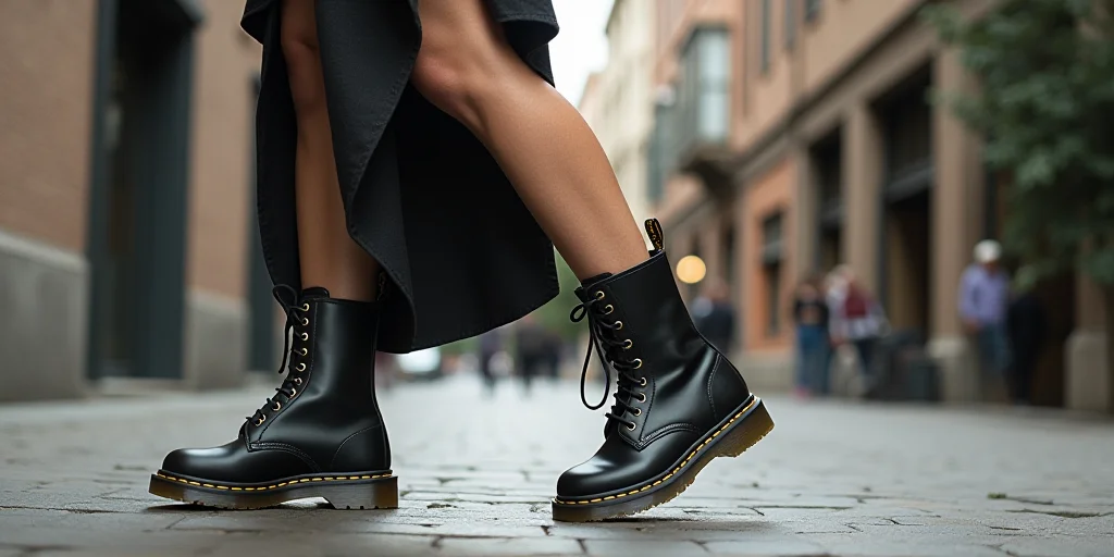 Dr. Martens Black Leather Finnegan boots with Durable Sole Dr. martens finnegan black - Gem main image 2