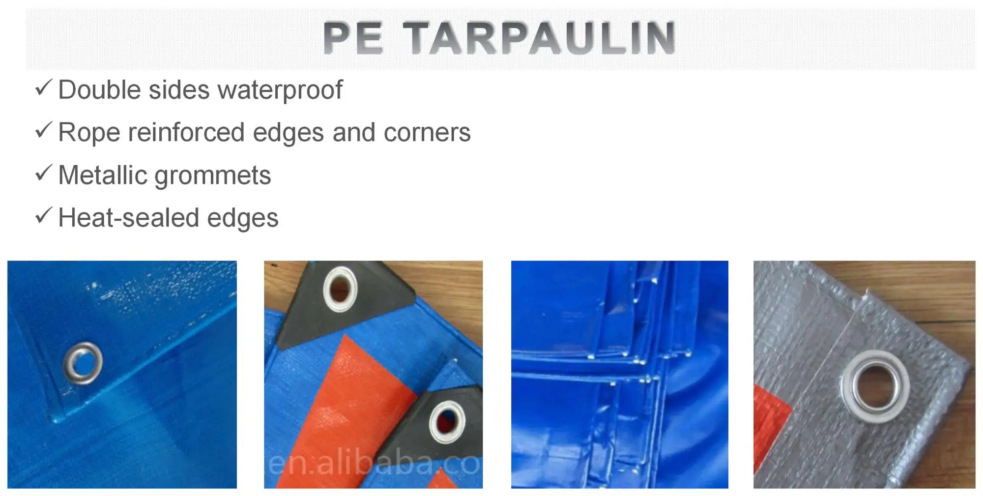 Silver & black pe tarpaulin Waterproof polyethylene tarpaulin sheet tent material