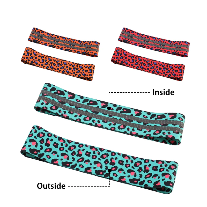 

Custom printing fabric Leopard Print Exercise Fitness Hip Loop Booty Resistance Bands