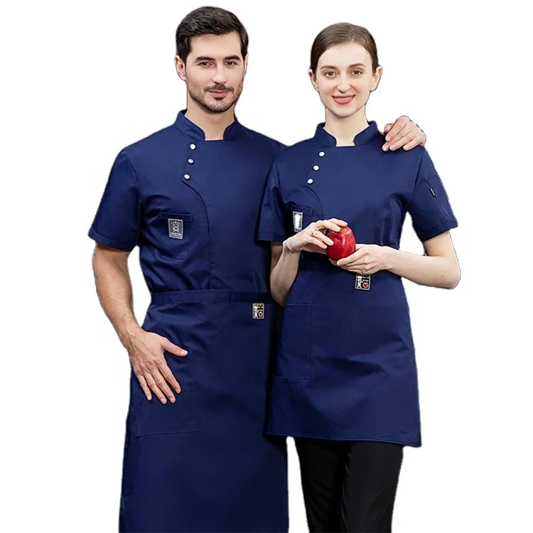 

wholesale oem logo custom men's women's unisex kitchen short long sleeve cooking restaurant uniform cook chef jacket chef coat