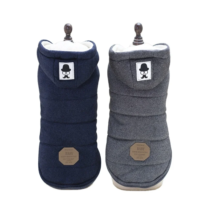 

Wholesale Custom Print Autumn Winter Small Medium Dog Jackets Pet Supplies Dog Hoodie, Dark grey, dark blue