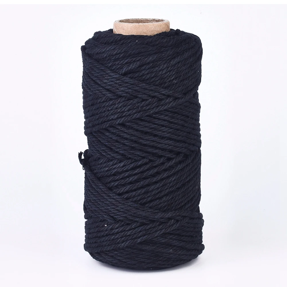 

Pandahall DIY Crafts Gift Wrapping Cotton Macrame Braided Cords, Black