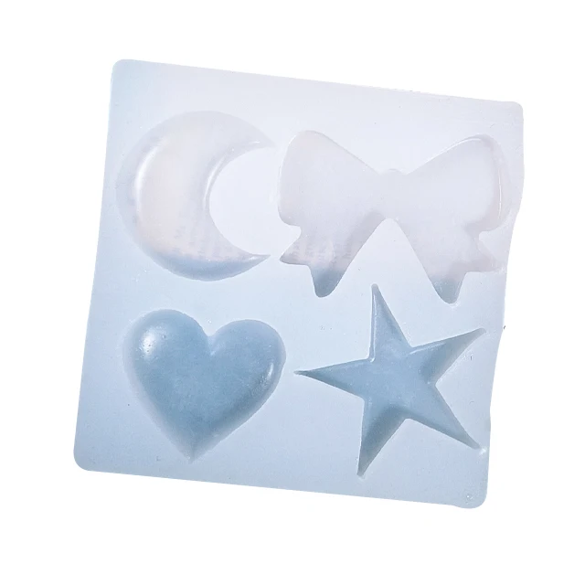 

BPA free jewelry mold silicone DIY handmade bow star moon shiny resin molds, White
