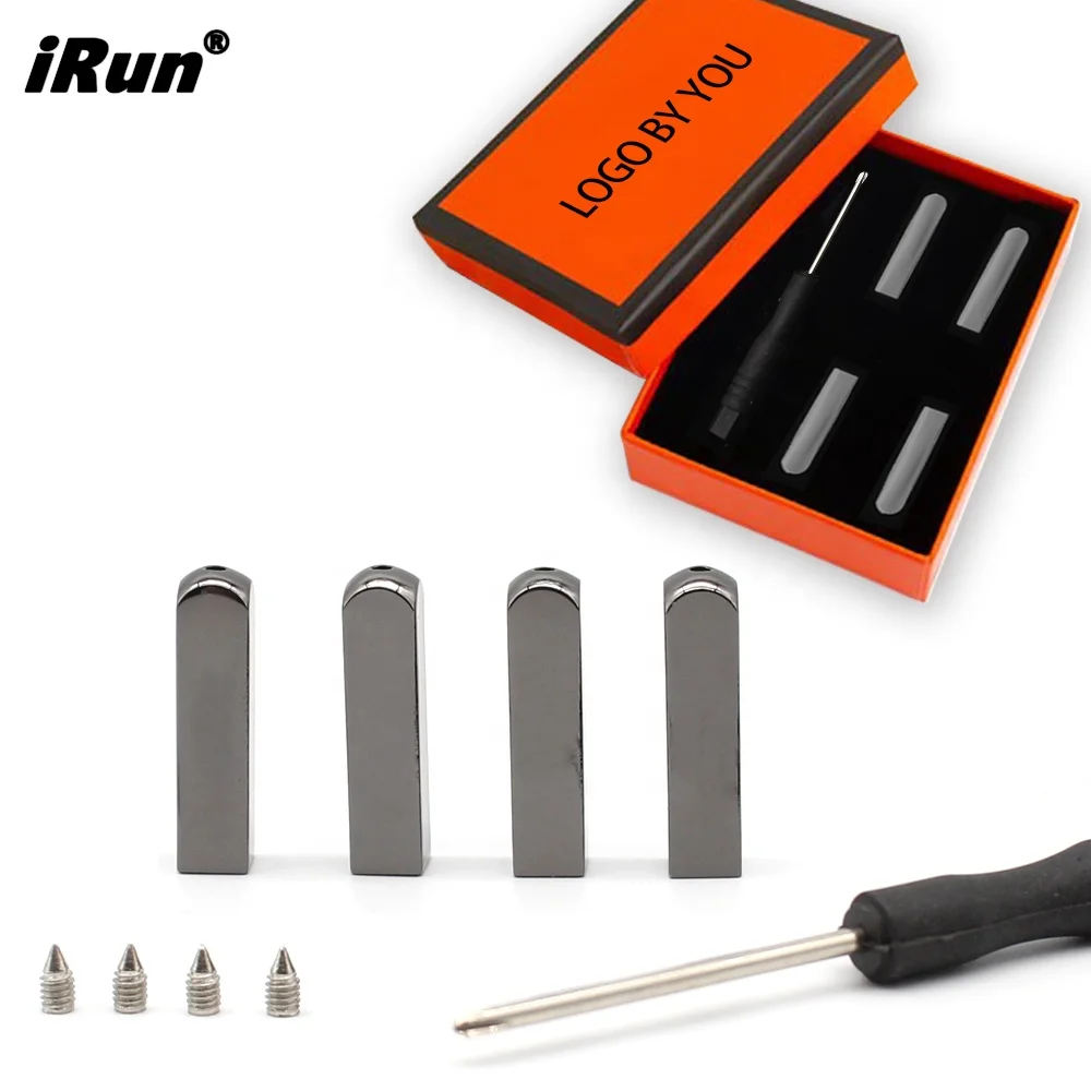 

iRun High Quality Metal Shoelace Screw Gunmetal Aglets, Gold;silver;gun black
