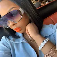

2054 Retro Gradient Big Frame Sunglasses One-piece Oversized Sunglasses 2020 New Arrival