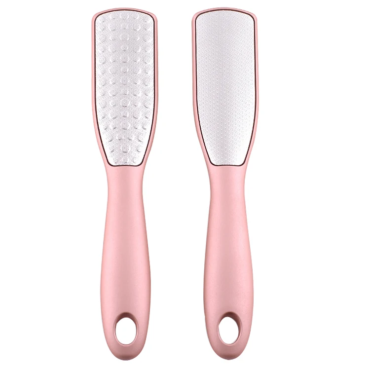 

Resin ABS Handle Double-sided Foot File Stainless Steel Pedicure Foot File Hot Sale Foot File with Long Handle, Clear