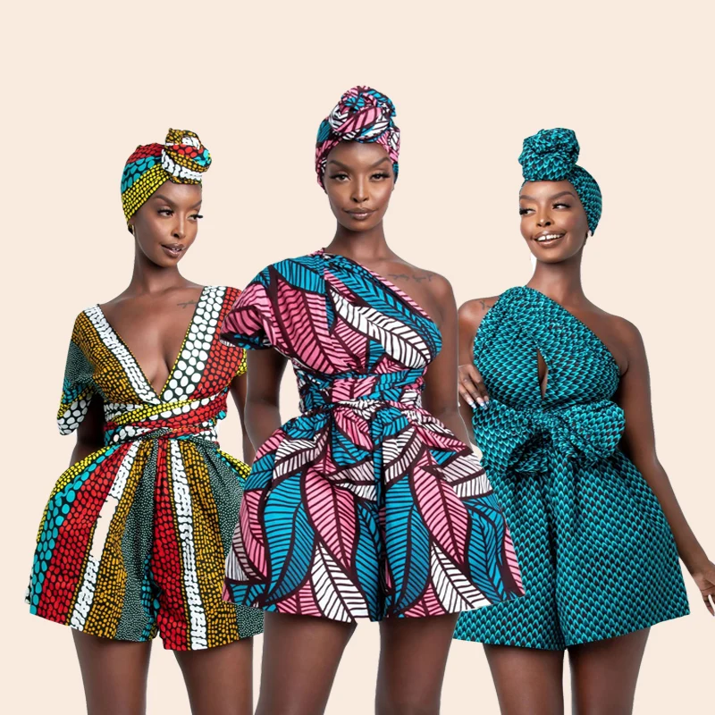 

Wholesales African Dress Women Clothing Kitenge Printed Sleeveless Mini Party Club Sexy Dress Casual Dresses