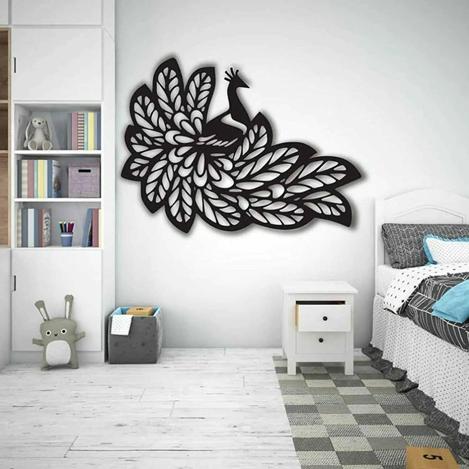

Peacock Metal Wall Art, Metal Silhouette Decorative Painting, Peacock Wall decor, Black