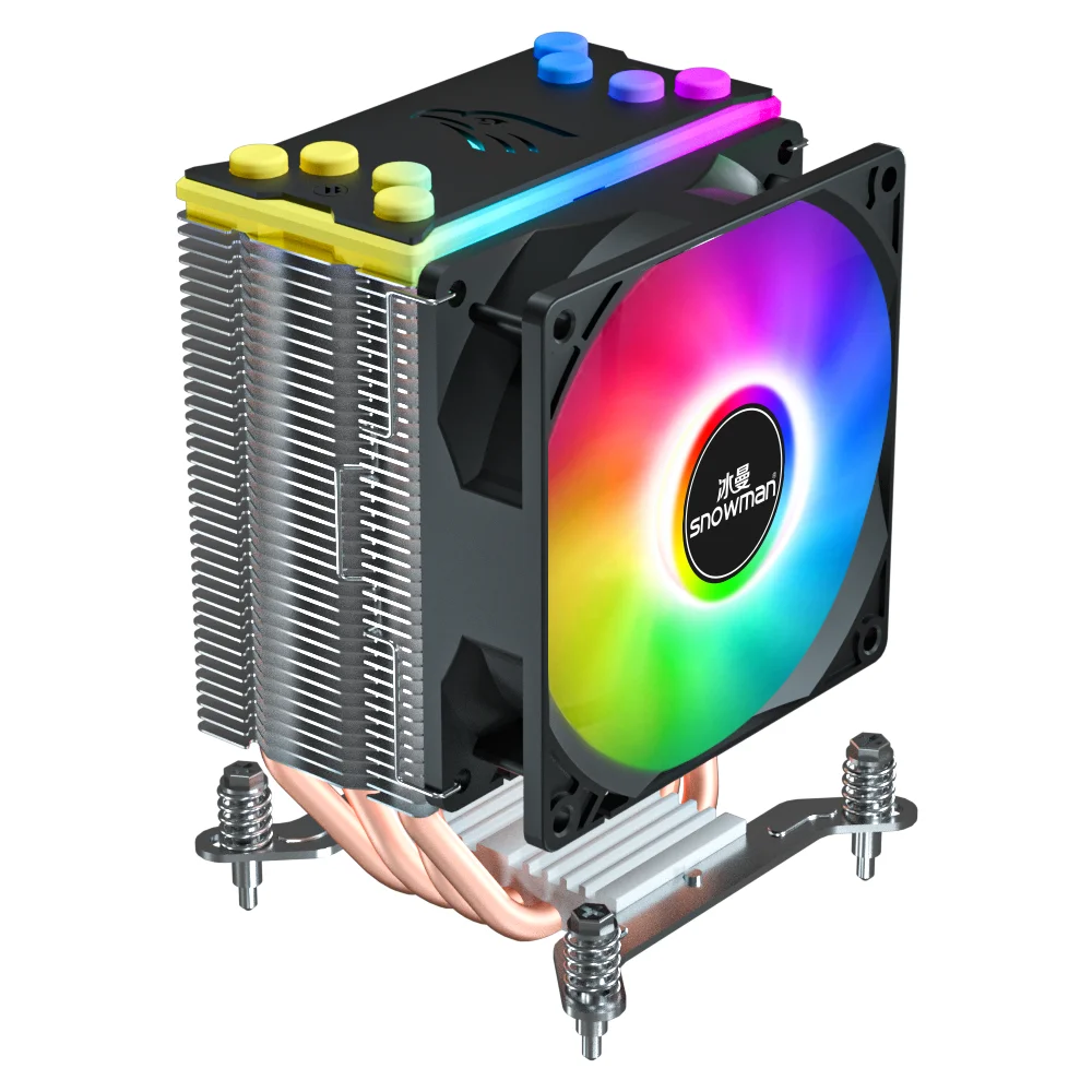 

SNOWMAN new style 4 Heat Pipes CPU Fan Cooler 4Pin RGB PC Quiet for LGA 1700/1200/1150/1151/1155/1156/1366 i3/i5/i7/i9