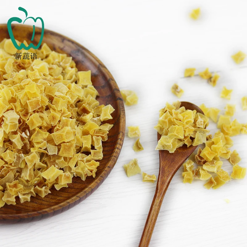 脱水蔬菜工厂批发优质空气干燥有机白薯片丁和薄片3/8 "散装包装