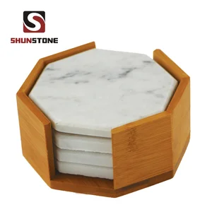 Marble coasters hexagon/Marble home accessory/Nature stone coaster