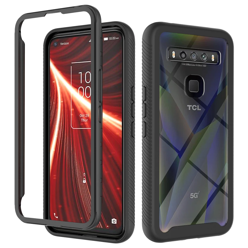 

For TCL 2T-Mobile 10L 10 5G UW Hot selling cases easy to install and Disassemble Case with Front Frame back Cove, Black colors
