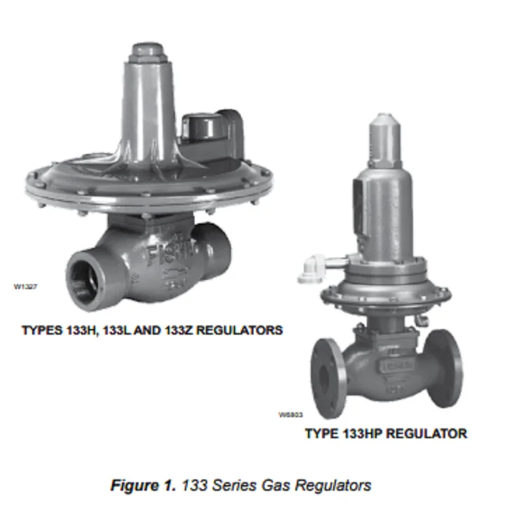 Fisher 133 séries direct-a actionné les régulateurs de pression et la valve réduisant la pression de gaz et la valve réduisant la pression de gaz