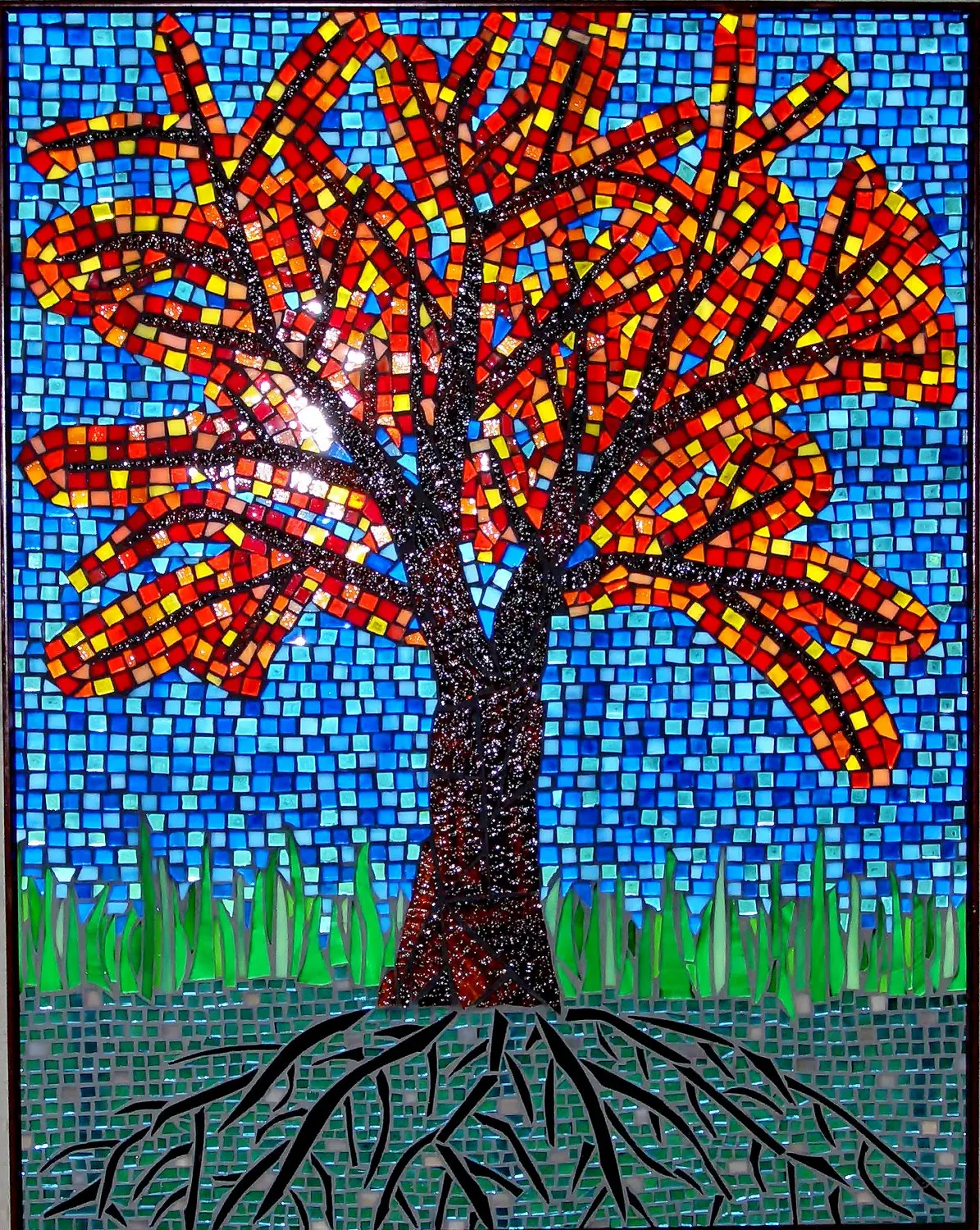 Дерево из мозаики