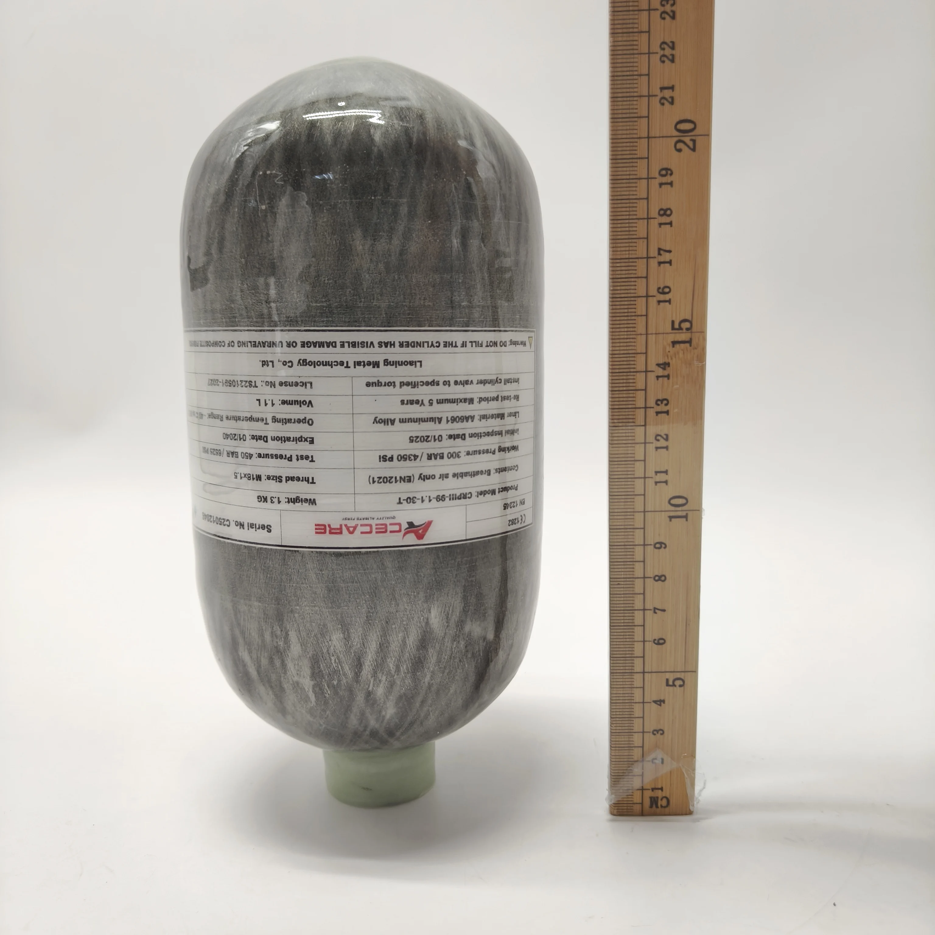Acecare CE 1.1L Fat 4500psi Hpa Tank for Paintball Outdoor Game with the Thread of M18*1.5