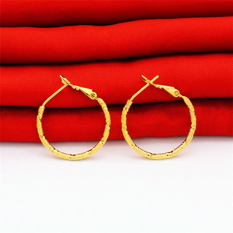 

Classic Copper Plated Vietnamese Shajin Ear Hoop Earrings Female Korean Fashion Jewelry Jewelry