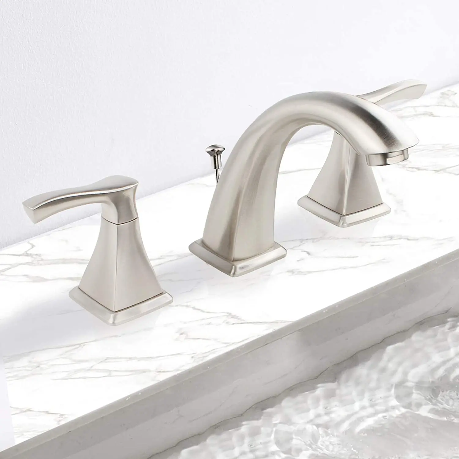 

Aquacubic 2022 new design faucet 100% Brass chrome Wash Basin Faucet Bathr Widespread 3 hole bathroom vanity faucet