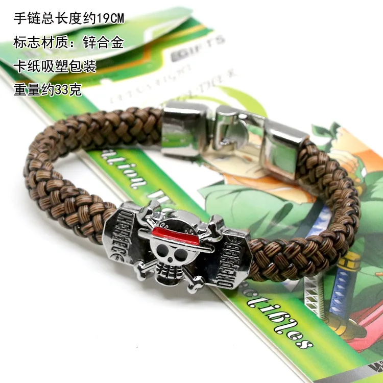 

Anime One Piece Tokyo Ghoul Leather Bracelet Attack On Titan Wings of Freedom Logo Bracelet
