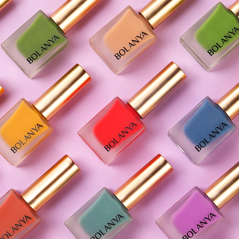 

BOLANYA 18 Colors Wholesale Fast Dry Matte Nail Polish 12ml Luxury Glass Bottle Color Nail Polish, 18 colors available