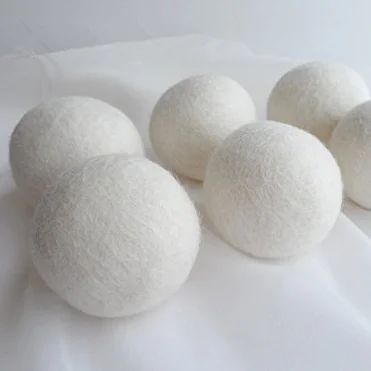 
handmade 6 pack laundry organic 100% New Zealand wool dryer balls with cotton bag 