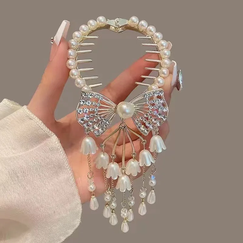 

Pinzas Para El Pelo New Design Rhinestone Women Hair Accessories Crystal Metal Hair Claw Tassels Hair Clips