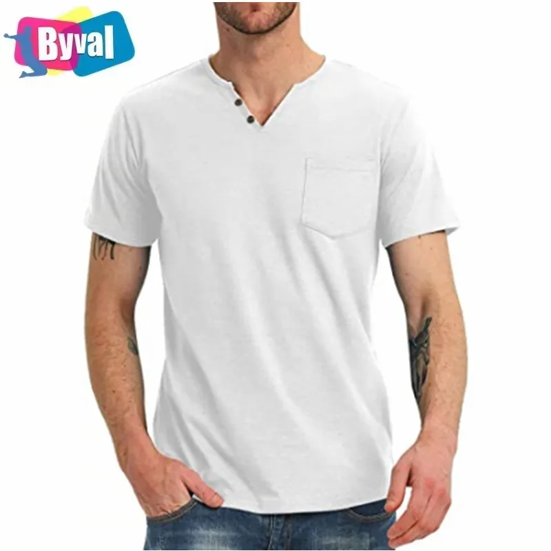

Wholesale Men T Shirt Cotton White V Neck T-shirt In Bulk, Customized color