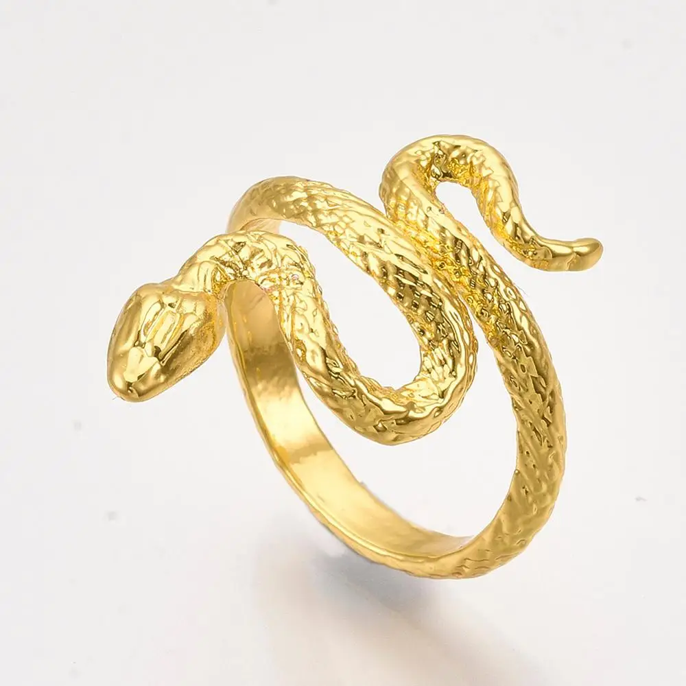 

PandaHall Size 8 Golden Alloy Cuff Snake Ring
