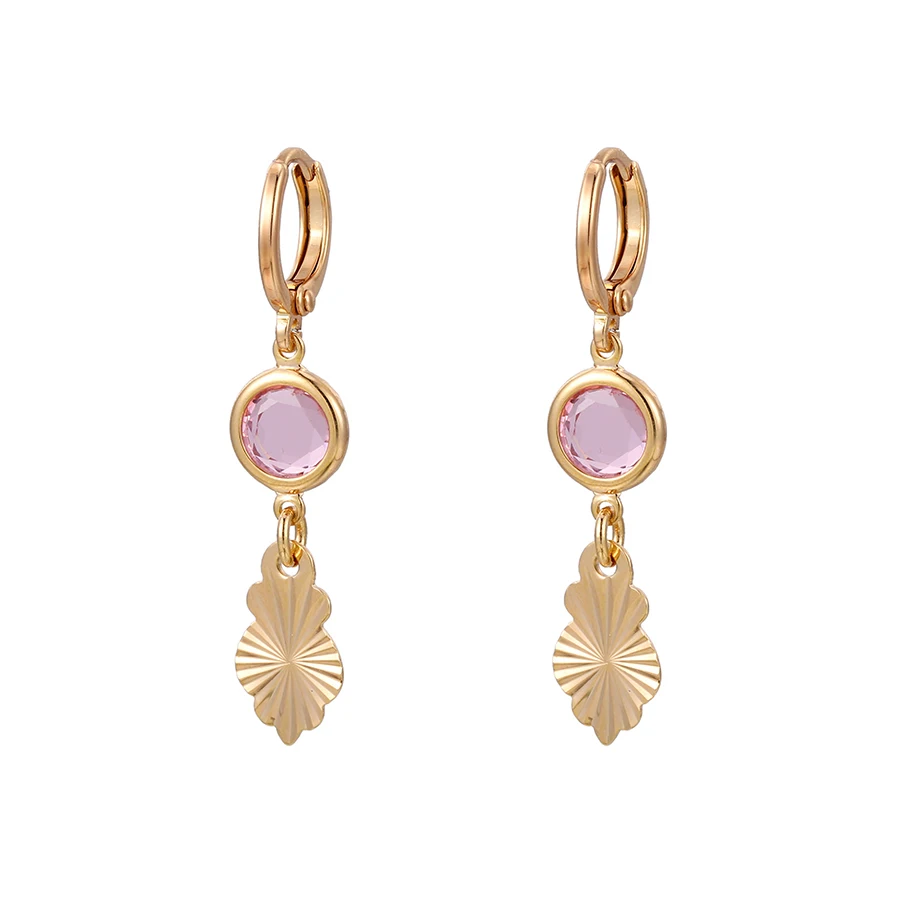 

80249 Xuping New Pink Charm Wrapped Stone Pendant Girl dream Earrings