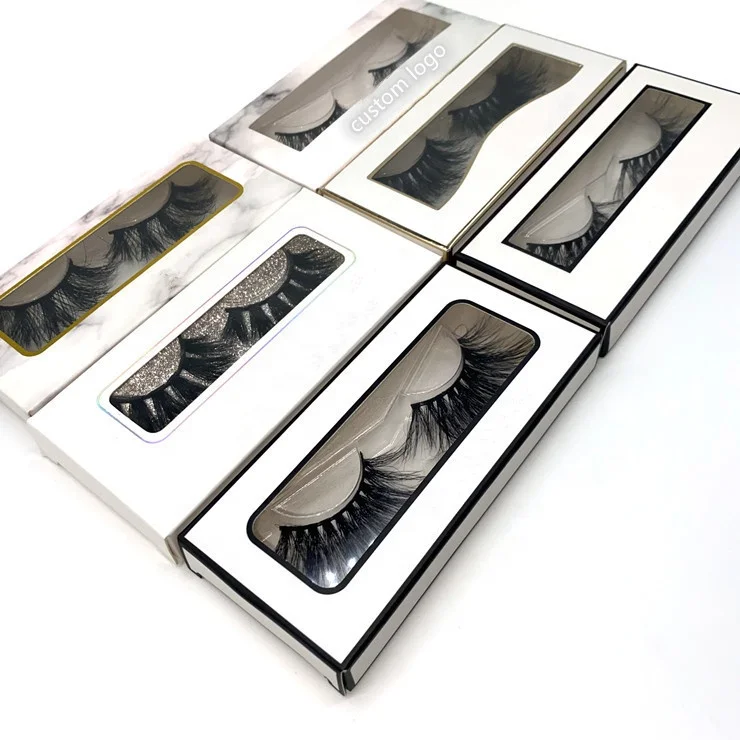 

2021 lash packaging custom logo white paper window lash box